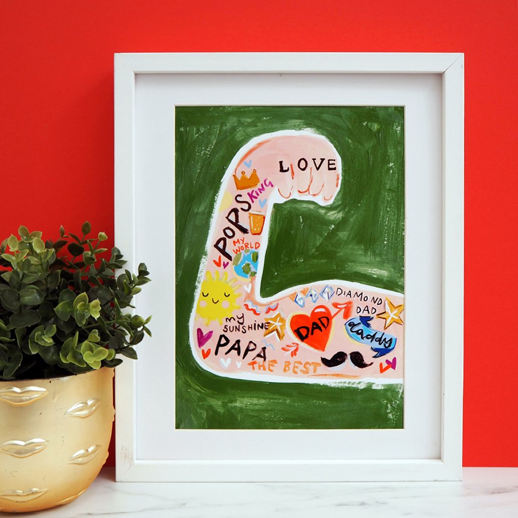 Eleanor Bowmer: Dad Strong Arm Print (A4 and A3)