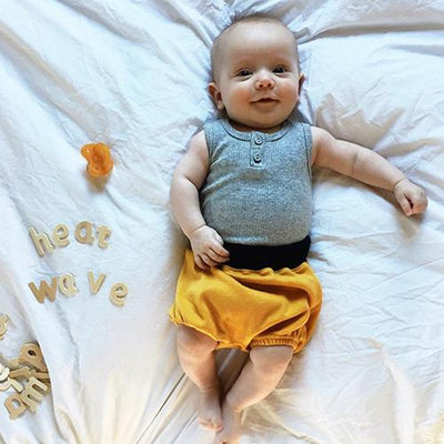 ORGANIC ZOO - Mustard Bloomers with Grey