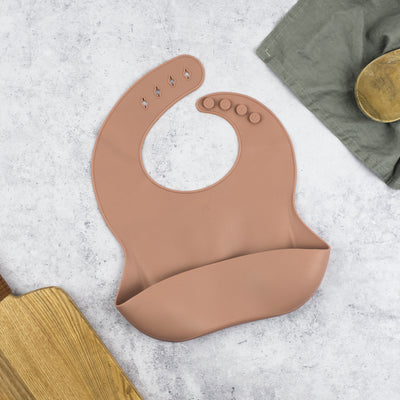 Boo Chew Silicone Bib - Burlwood