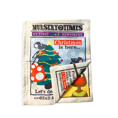 Crinkly Cloth Christmas Shapes Fabric Newspaper