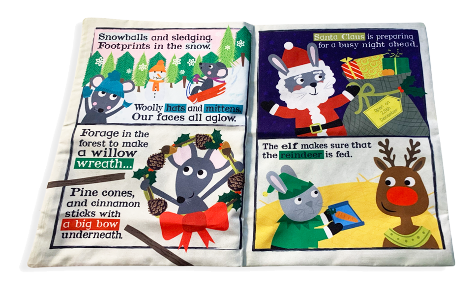 Crinkly Cloth Christmas Shapes Fabric Newspaper