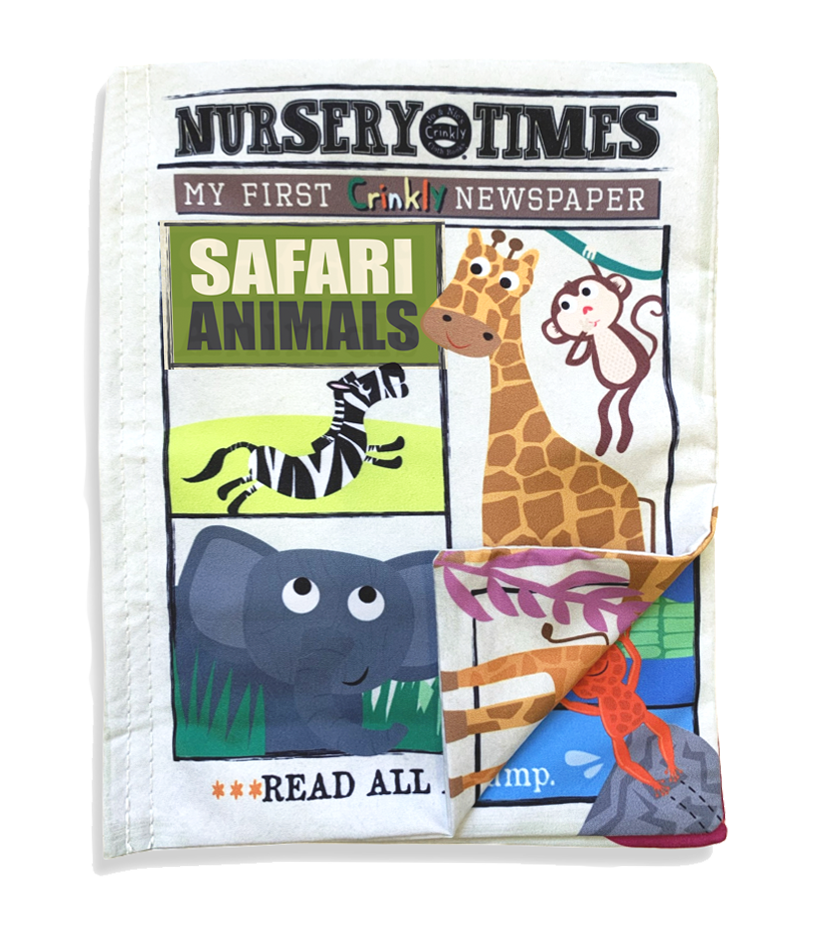 Crinkly Cloth Safari Animals Fabric Newspaper