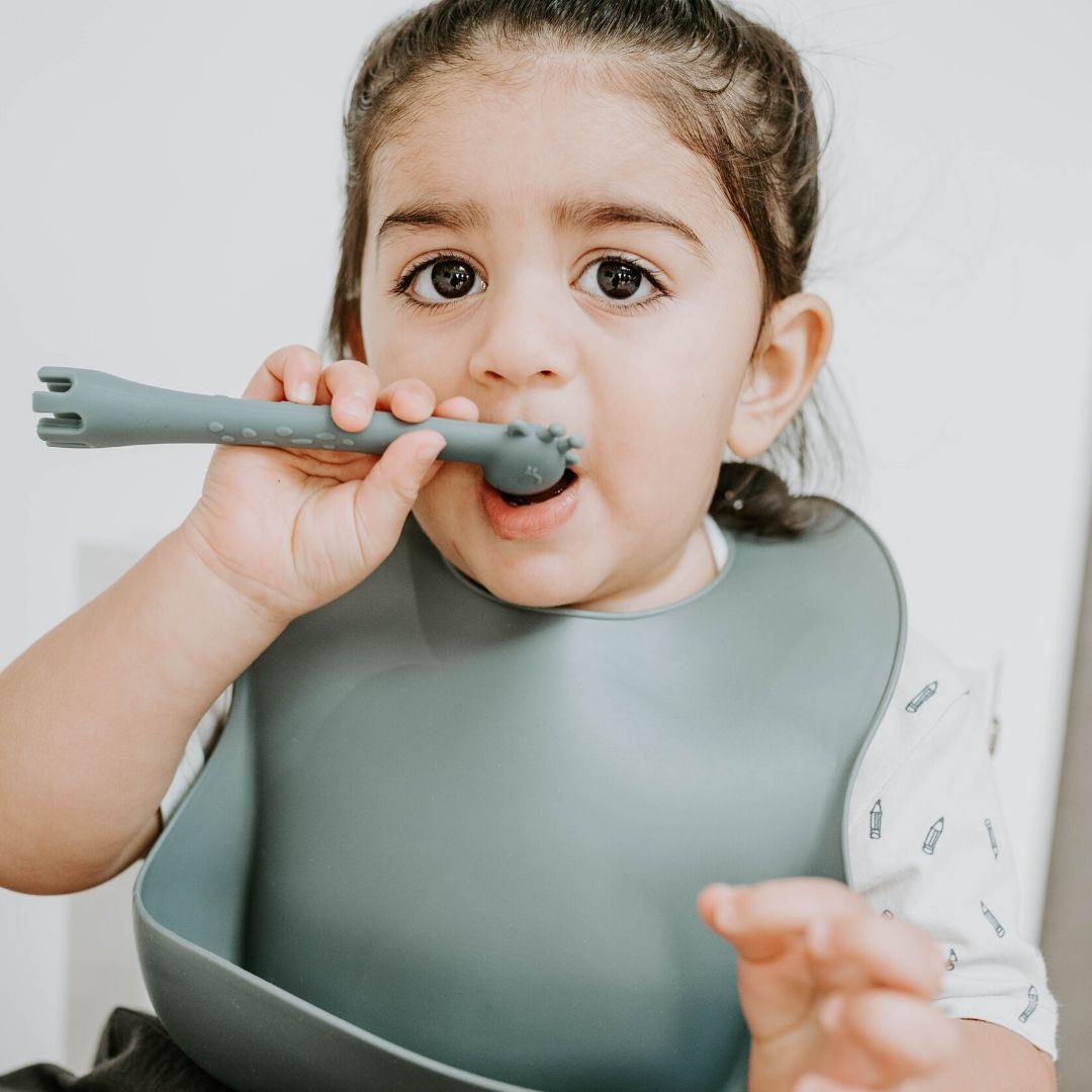 Boo Chew Baby's First Utensil - Graphite and Marble